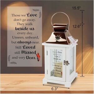 White and Copper Sentiment Memorial Lantern - White & Copper